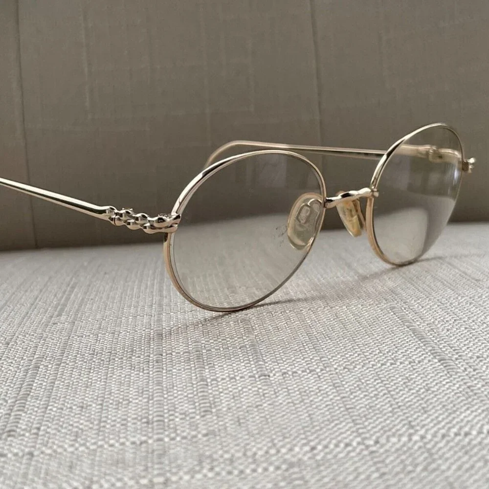 Vintage Liz Claiborne Women Eyeglasses Gold Tone Glasses Made in Italy